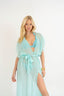 Sophia Sheer Long Beach Dress - Aqua Breeze