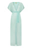 Sophia Sheer Long Beach Dress - Aqua Breeze