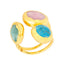 Amelie Ring in Aqua & Pink