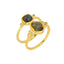 Naples Stacking Ring Set - Gold and Labradonite