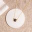 Petite Sunstone Navy Neckalce