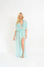 Sophia Sheer Long Beach Dress - Aqua Breeze
