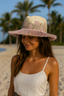 Hand Painted Pink Fringed Hat - Hrozalia
