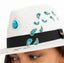 Hand Painted Hat - Aqua