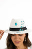 Hand Painted Hat - Aqua